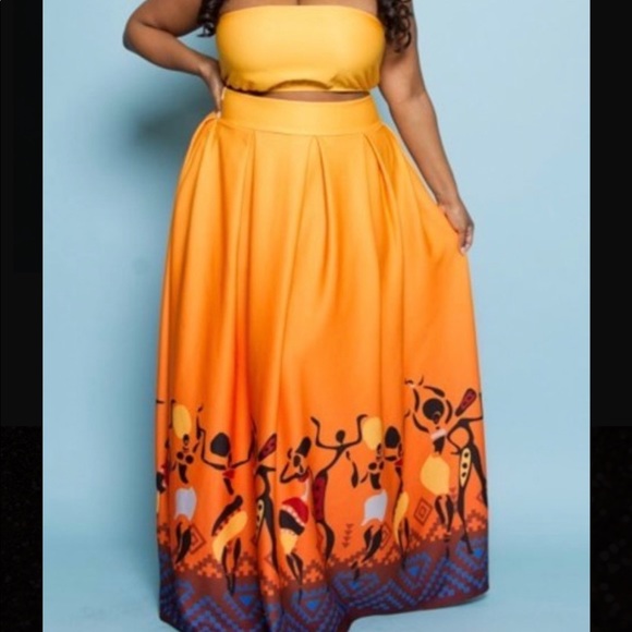 Orange Maxi skirt two piece - Picture 1 of 1
